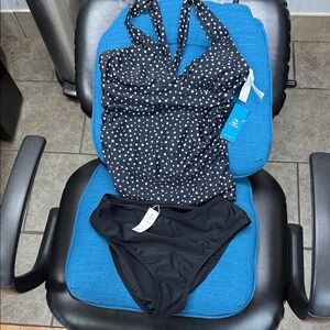 Cupshe Black and White Polka Dot Bikini Set